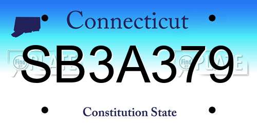 SB3A379 Connecticut License Plate