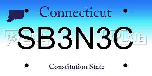 SB3N3C Connecticut License Plate