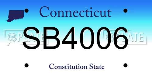 SB4006 Connecticut License Plate
