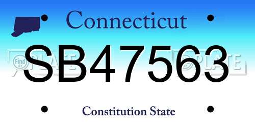 SB47563 Connecticut License Plate