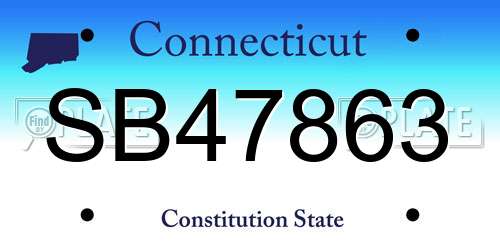 SB47863 Connecticut License Plate