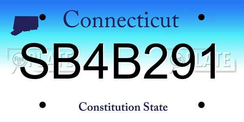 SB4B291 Connecticut License Plate