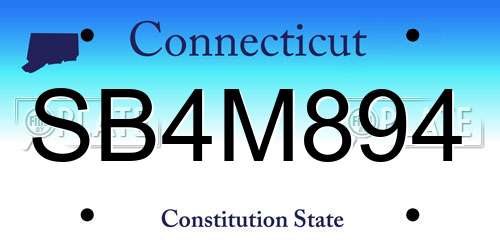 SB4M894 Connecticut License Plate