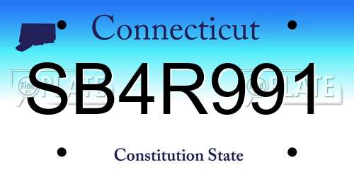 SB4R991 Connecticut License Plate