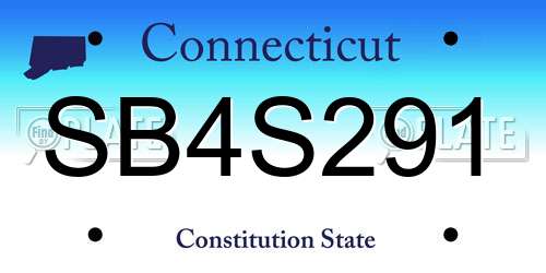 SB4S291 Connecticut License Plate