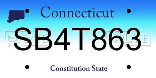 SB4T863 Connecticut License Plate