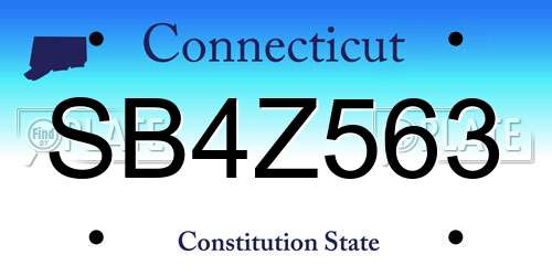 SB4Z563 Connecticut License Plate