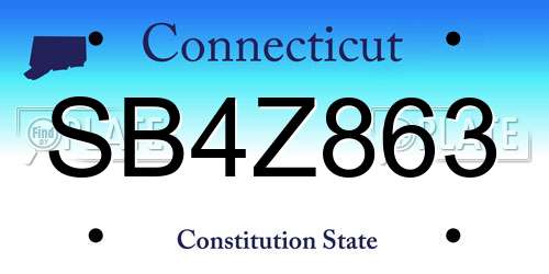 SB4Z863 Connecticut License Plate