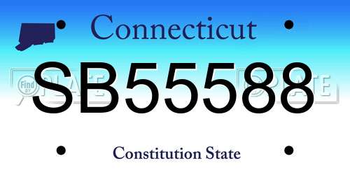 SB55588 Connecticut License Plate