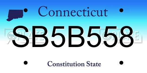 SB5B558 Connecticut License Plate