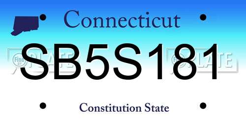 SB5S181 Connecticut License Plate