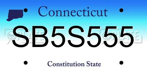 SB5S555 Connecticut License Plate