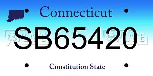 SB65420 Connecticut License Plate