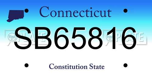 SB65816 Connecticut License Plate
