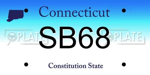 SB68 Connecticut License Plate