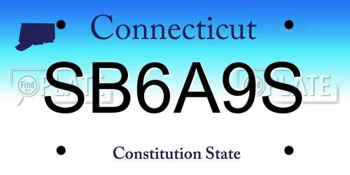 SB6A9S Connecticut License Plate