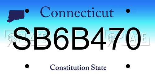 SB6B470 Connecticut License Plate