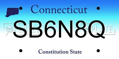 SB6N8Q Connecticut License Plate