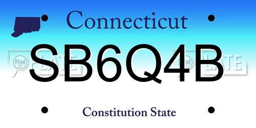 SB6Q4B Connecticut License Plate