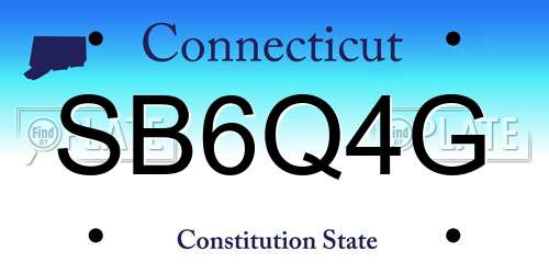 SB6Q4G Connecticut License Plate