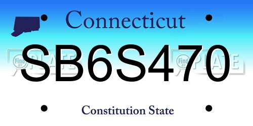 SB6S470 Connecticut License Plate