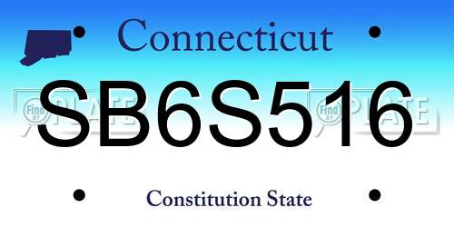 SB6S516 Connecticut License Plate