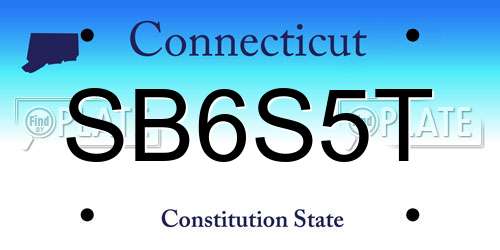 SB6S5T Connecticut License Plate