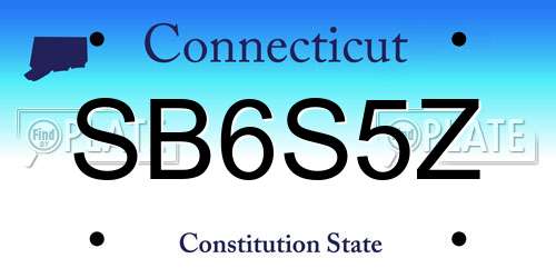SB6S5Z Connecticut License Plate