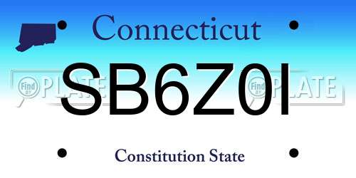 SB6Z0I Connecticut License Plate
