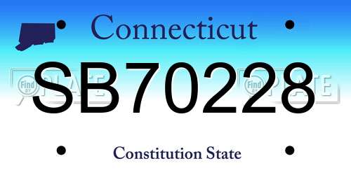 SB70228 Connecticut License Plate