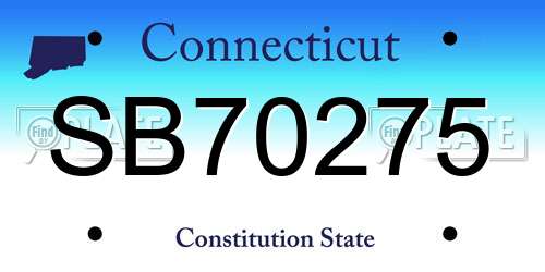 SB70275 Connecticut License Plate
