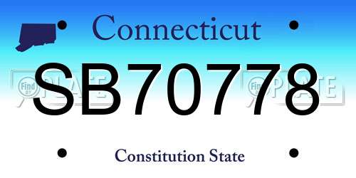 SB70778 Connecticut License Plate