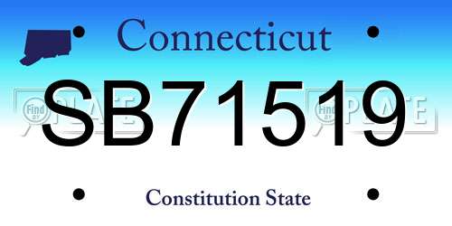 SB71519 Connecticut License Plate