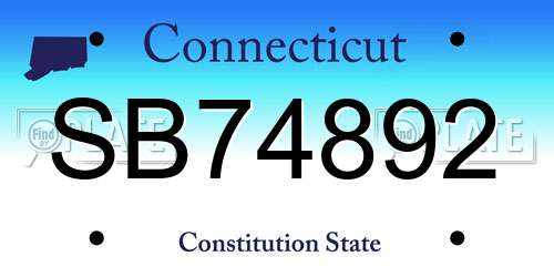 SB74892 Connecticut License Plate