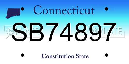 SB74897 Connecticut License Plate