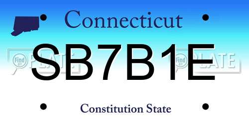 SB7B1E Connecticut License Plate