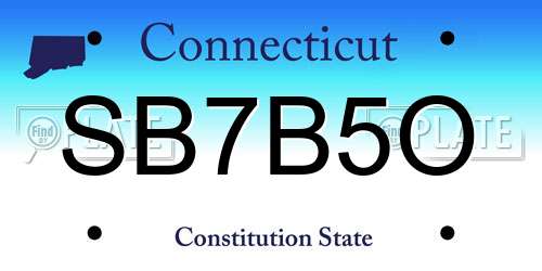 SB7B5O Connecticut License Plate