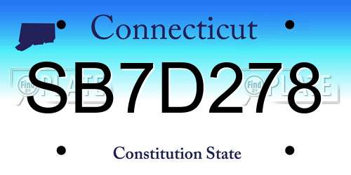 SB7D278 Connecticut License Plate
