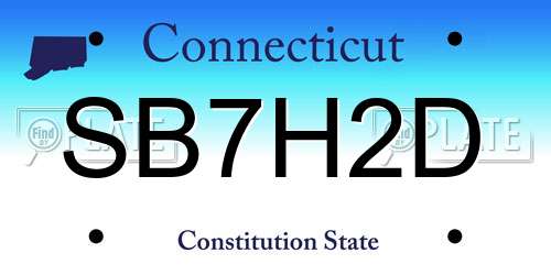 SB7H2D Connecticut License Plate