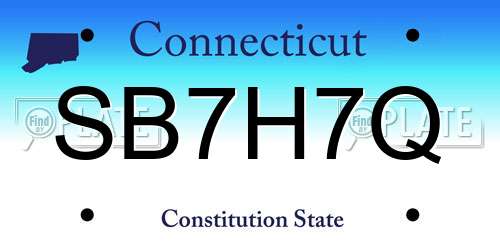 SB7H7Q Connecticut License Plate