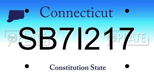 SB7I217 Connecticut License Plate
