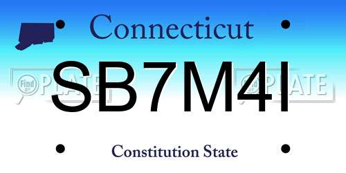 SB7M4I Connecticut License Plate