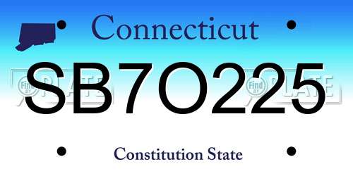 SB7O225 Connecticut License Plate