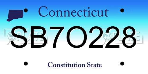 SB7O228 Connecticut License Plate