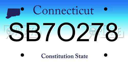 SB7O278 Connecticut License Plate