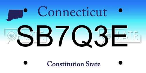 SB7Q3E Connecticut License Plate