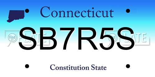 SB7R5S Connecticut License Plate