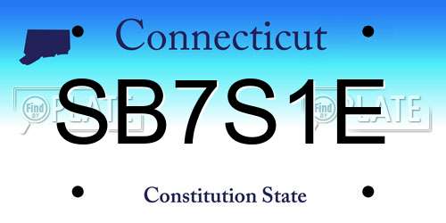 SB7S1E Connecticut License Plate