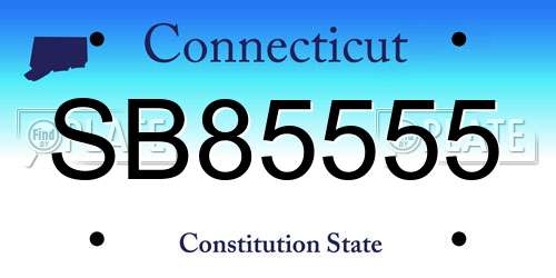 SB85555 Connecticut License Plate