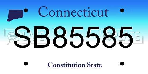SB85585 Connecticut License Plate
